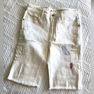 Pilcro and the letterpress patch high rise slim nautical shorts